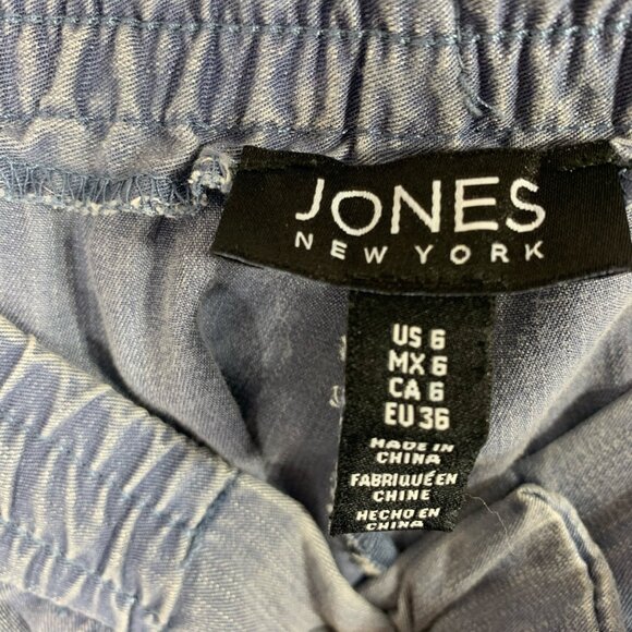 utility joggers travel pants loose fit pull on grey  cuffed sz 6 Jones New York - Picture 2 of 14